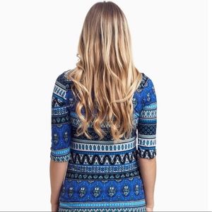 Pinkblush Tops - Pinkblush Blue Moroccan Print Fitted Maternity Top Pinkblush Tops - Pinkblush Blue Moroccan Print Fitted Maternity Top